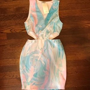 Tobi Dresses - TOBI Tie Dye Cut Out Bodycon Dress Tobi Dresses - TOBI Tie Dye Cut Out Bodycon Dress